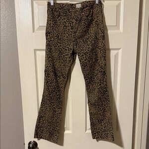 ANN MASHBURN Tan and Black Leopard Print Pants